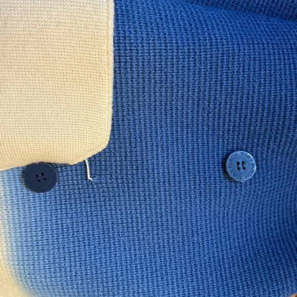 Tory Burch Ombre Gradient Double Breasted Wool Jacket Blue White Size M - Picture 9 of 14